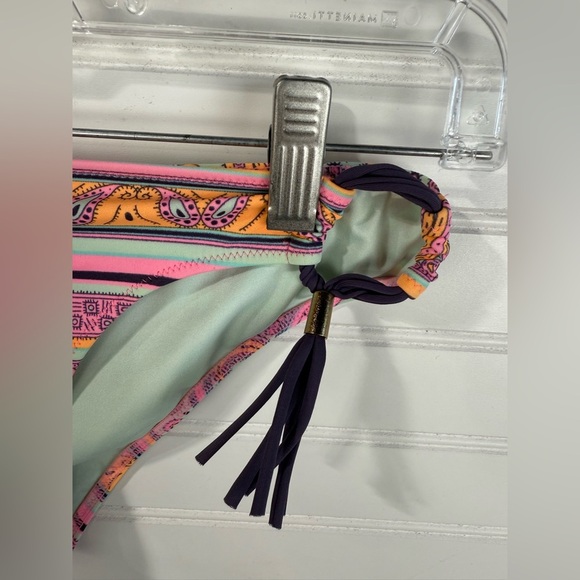 Victoria’s Secret tankini bikini paisley pink, purple, mint swimsuit set. Size M - Picture 12 of 16